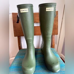 Hunter Olive Green Tall Rain Boots-Men’s